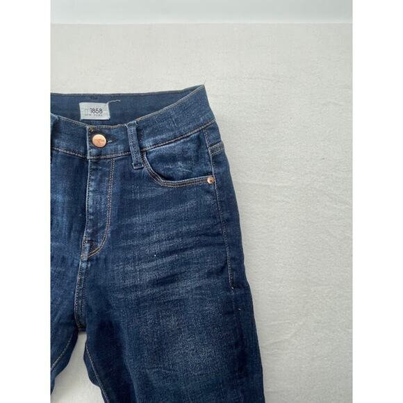 Women's M1858 Denim Jeans Size 2 "Parsons" Skinny with Hi/Low Hem Dark Wash - Picture 5 of 7